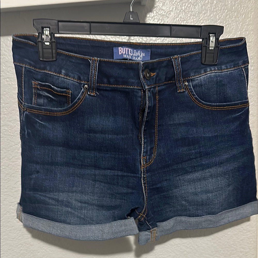 Butt I Love You Dark Denim Shorts